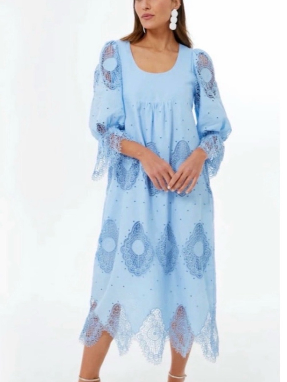 Tuckernuck Ashlyn Forget Me Not Blue Lace Midi Dress XS